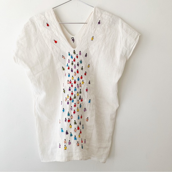 Vintage • Hand Stitched Gauze Blouse in Cream - Picture 8 of 15